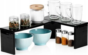 Konyhai Polc Sarok Fekete Fűszertartó Állvány Pultra