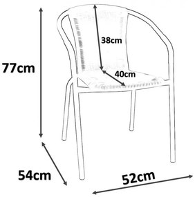 Rattan hatású kerti fotel 53 x 60 x 73 cm - sötétbarna