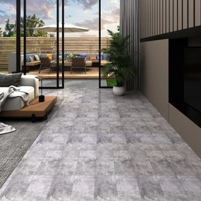 Barna cement 2 mm-es öntapadó PVC padlóburkoló lapok 5,21m²