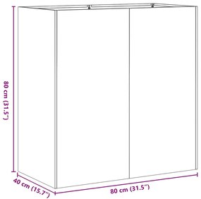 fekete hidegen hengerelt acél növénytartó 80x40x80 cm