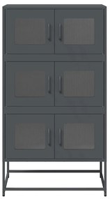 Highboard antracit 68x39x123 cm Acél