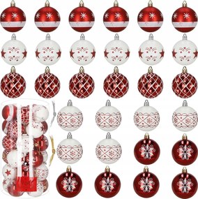 Karácsonyfadísz Piros 30db-os Karácsonyfa 7cm Törhetetlen Medál Szett