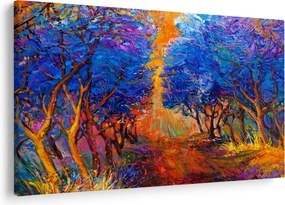 Kép - őszi fa koronák, modern impresszionizmus (90x60 cm)