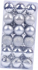 36x Karácsonyfa gömbök Törhetetlen Diy projektek Medálok Ezüst