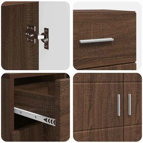 Széf fiókkal tárolóval barna tölgy 88.5 x 30.5 x 73 cm Faanyag
