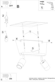 Sollux SL.1065 - Spotlámpa NERO 2xGU10/40W/230V fekete/fényes króm