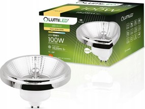 Led izzó AR111 ES111 GU10 15W 100W 3000K Meleg 24° Ezüst Lumiled