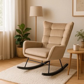 Hintafotel Bézs Bársony Kárpittal. JACKSON