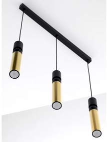 Jupiter 2007 - Csillár zsinóron ALAS 3xGU10/10W/230V arany/fekete