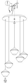Eglo 98683 - PERPIGO LED csillár kábelen 5xGU10/5W/230V