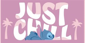 Disney Lilo és Stitch, A csillagkutya Just Chill fürdőlepedő, strand törölköző 70x140cm (Fast Dry)