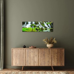 Kép - vízesés zöldövezetben (órával) (90x30 cm)