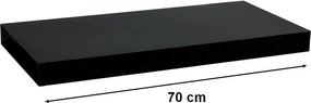 Fali polc STILISTA® Volato 70 cm - fekete fényes