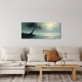 Kép - Olajfestmény egy fa az óceánnal (120x50 cm)
