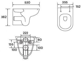 Bella fali, rimless WC