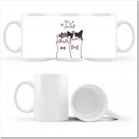 Nyomott mintás bögre Cica