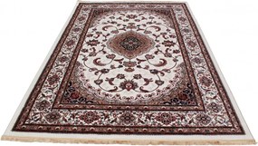 Gépi perzsa szőnyeg bézs Isfahan 200x300 klasszikus nappali szőnyeg