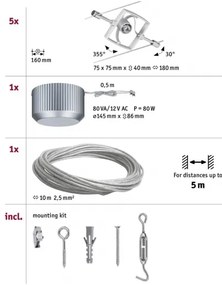 Paulmann 94133 - 5x GU5,3/10W MAC spotlámpa, 230V, króm