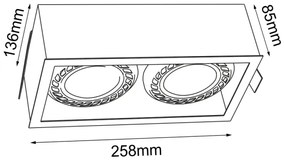 Brosline 3275 - Beépíthető mennyezeti lámpatest CAGE 2xGU10/18W/230V fehér