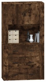 vidaXL füstös tölgy színű szerelt fa magasszekrény