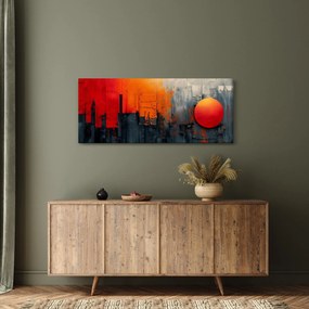 Kép - Absztrakt festmény a városról (120x50 cm)