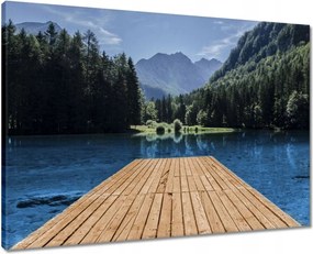 Vászonkép 70x50 Fa híd a hegyekben