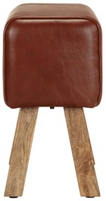 barna valódi bőr és tömör mangófa tornapad 58 cm