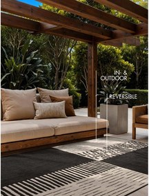 Fekete-krémszínű kültéri-beltéri szőnyeg 120x170 cm Haringey Acacia – Ted Baker