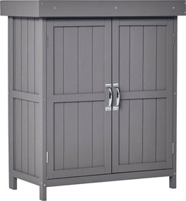 Outsunny Kerti Sátor Fenyő Fából, Időjárásálló Szerszámos Sátor 74x43x88cm, Szerszámos Sátor Két Ajtóval, 2 Rekesszel, Szerszámos Szekrény, Kerti Szer