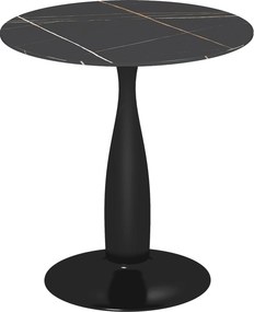 HOMCOM Kerek Étkezőasztal, Modern Konyhai Asztal Acél Vázszerkezettel, Bárasztal 2 Személy Részére, Ø70 x 74 cm, Fekete | Aosom