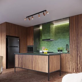 Sollux SL.1380 - Spotlámpa WINX 6xGU10/10W/230V fekete/réz