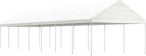 vidaXL fehér polietilén pavilon tetővel 15,61 x 4,08 x 3,22 m