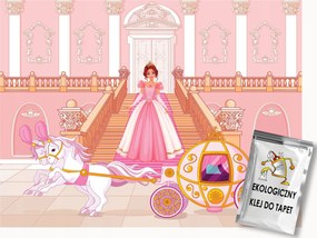 Fotótapéta Flizelina Gyerekeknek Hercegnő Hintó Ló 100x75 ragasztó