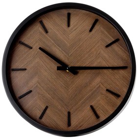 Fali óra 30 cm átmérő, 1xAA, fekete/barna