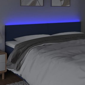 kék szövet LED-es fejtámla 200x5x78/88 cm
