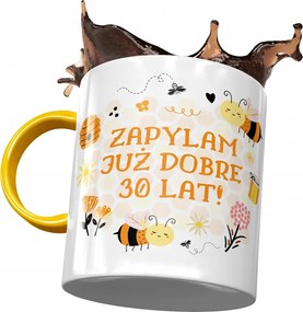 Sárga Bögre Születésnapra 30 30-es 30-as Ajándék Nyomtatott Fotóval