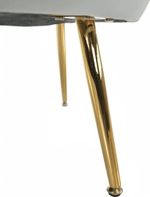 Fotel Art-deco stílusban, szürke-kék Velvet anyag/gold chróm-arany, NOBLIN