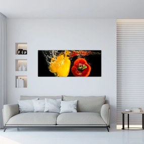 Kép - paprika a vízben (120x50 cm)