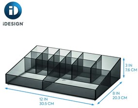 Matt fekete újrahasznosított műanyag fürdőszobai rendszerező kozmetikumokhoz Cosmetic Station – iDesign