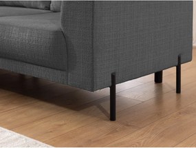 Sötétszürke zsenília sarokkanapé (bal oldali-L alakú) Mauris – Ropez