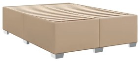 cappuccino színű műbőr ágykeret 140 x 200 cm