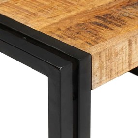 Fürdőszobai polc polcokkal 80 x 50 x 23 cm Tömör mangófa és vas