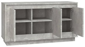 betonszürke szerelt fa tálalószekrény 102 x 35 x 55 cm