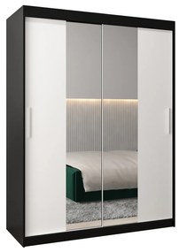 Ruhásszekrény 150 cm Toki 1 (matt fekete + matt fehér). 1064905