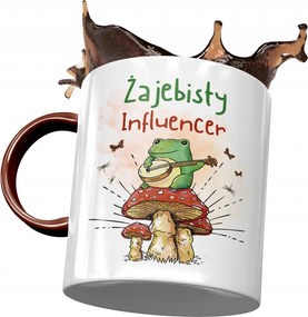 Bordó Bögre Influencernek Békás Ajándék Nyomtatott Fotóval