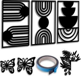 Vászonkép Áttört Triptyk 140x59 Szoba Dekoráció Festmények Nappaliba Geometrikus