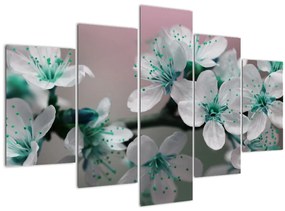 Virágos kép - türkiz (150x105 cm)