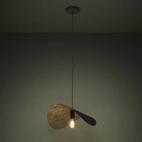 Eglo 390393 - Csillár zsinóron SACEDA 1xE27/40W/230V 53 cm fekete/arany