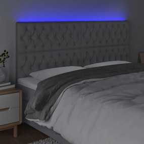 világosszürke szövet LED-es fejtámla 180x7x118/128 cm