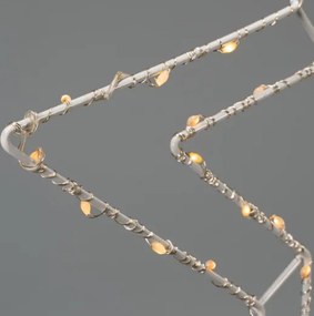 NEXOS Karácsonyi LED dekoráció  ezüst csillag  színes 50 cm